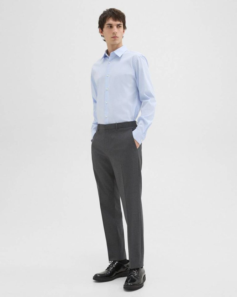 Theory Men Sylvain Shirt In Good Cotton Olympic Shirts - 5