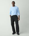 Theory Men Wide-Leg Drawstring Pant In Cotton-Blend Pants Black - 1