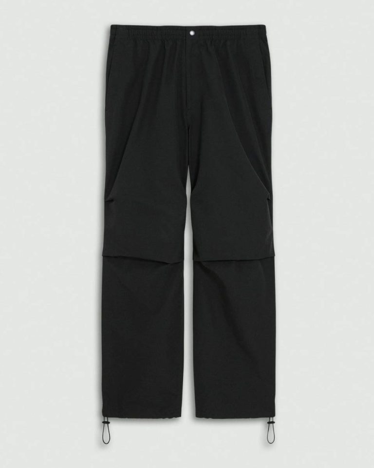 Theory Men Wide-Leg Drawstring Pant In Cotton-Blend Pants Black - 5