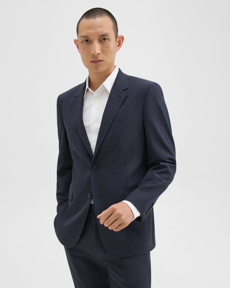 Theory Navy Blazers + Jackets Men Chambers Blazer In Stretch Wool - 2