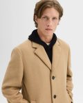 Theory Outerwear 3-Button Topcoat In Recycled Wool-Blend Melton Men New Camel - 4