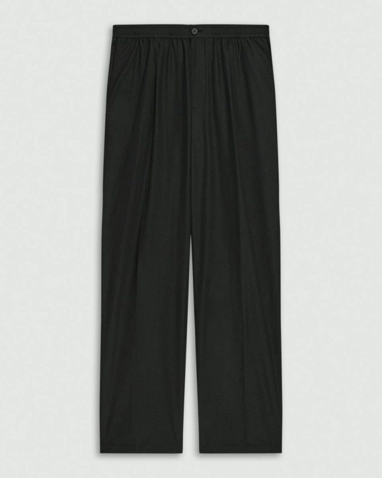 Theory Pants Black Men Pleated Drawstring Pant In Cotton-Blend - 5