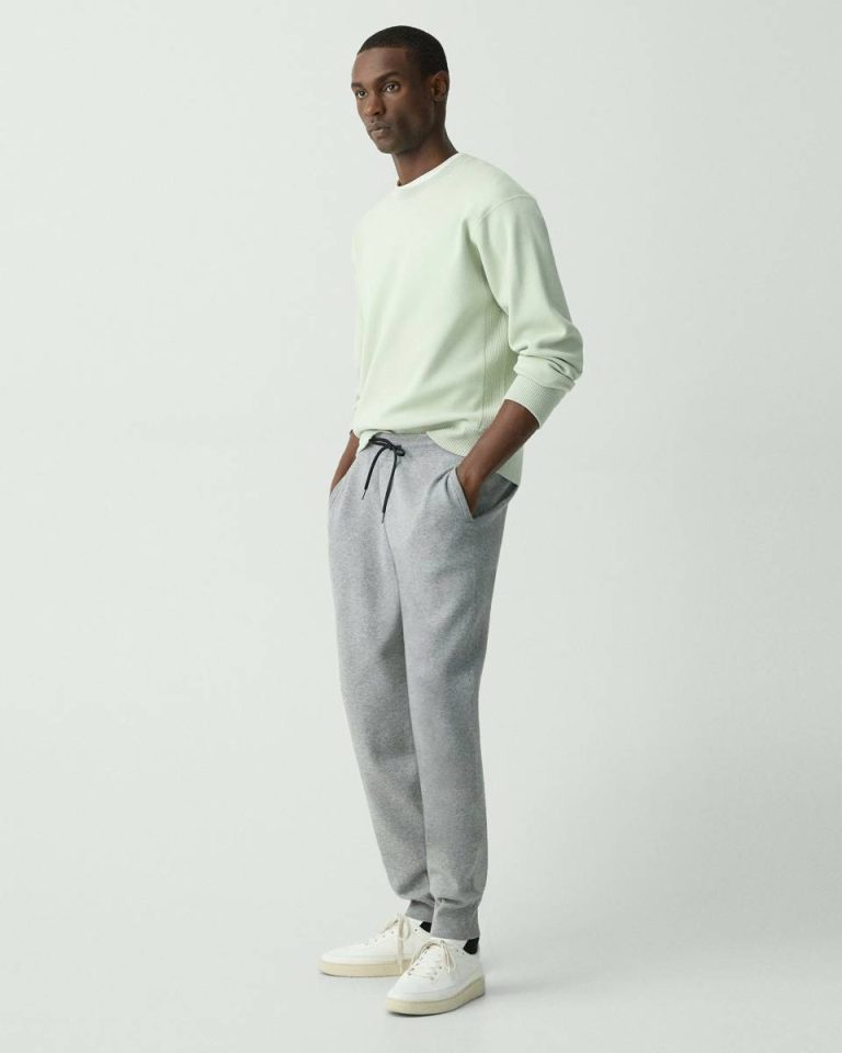 Theory Pants Men Drawstring Jogger In Fine Bilen Melange Grey - 2