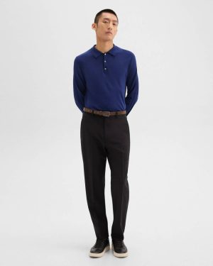 Theory Pants Relaxed Pant In Wool Gabardine Men Black - 1