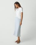 Theory Pearl Blue Midi Pull-On Skirt In Silk Georgette Skirts Women - 1