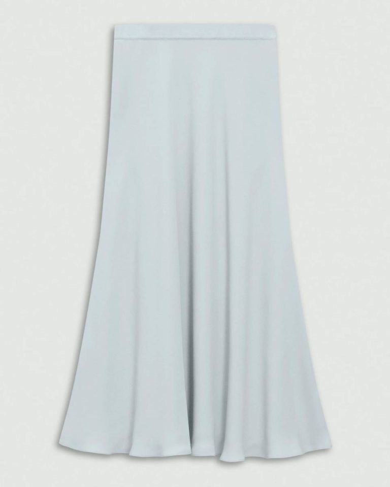 Theory Pearl Blue Midi Pull-On Skirt In Silk Georgette Skirts Women - 5