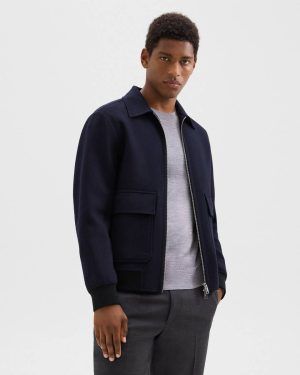 Theory Sean Jacket In Double-Face Wool-Cashmere Men Outerwear Baltic - 1