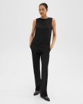 Theory Shell Top In Silk Georgette Black Tops Women - 4