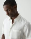 Theory Shirts Irving Short-Sleeve Shirt In Relaxed Linen Men White - 4