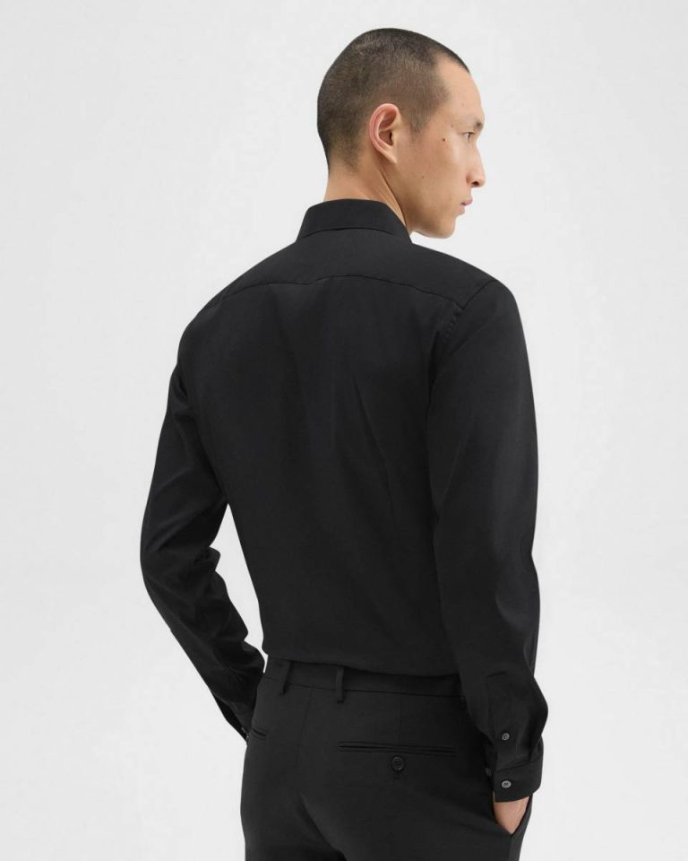 Theory Shirts Sylvain Shirt In Good Cotton Black Men - 3
