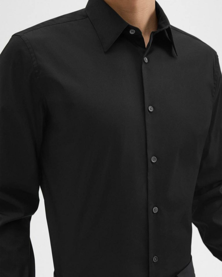 Theory Shirts Sylvain Shirt In Good Cotton Black Men - 4