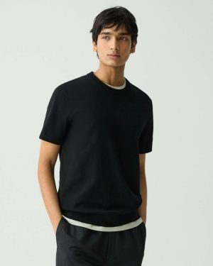 Theory Soris Tee In Light Bilen Men Black Sweaters + Cardigans - 1