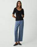 Theory Sweaters + Cardigans Black Scoop Neck Top In Textured Cotton-Blend Women - 5