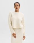 Theory Sweaters + Cardigans Crewneck Sweater In Felted Wool-Cashmere Women Ivory - 1