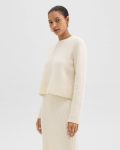 Theory Sweaters + Cardigans Crewneck Sweater In Felted Wool-Cashmere Women Ivory - 2