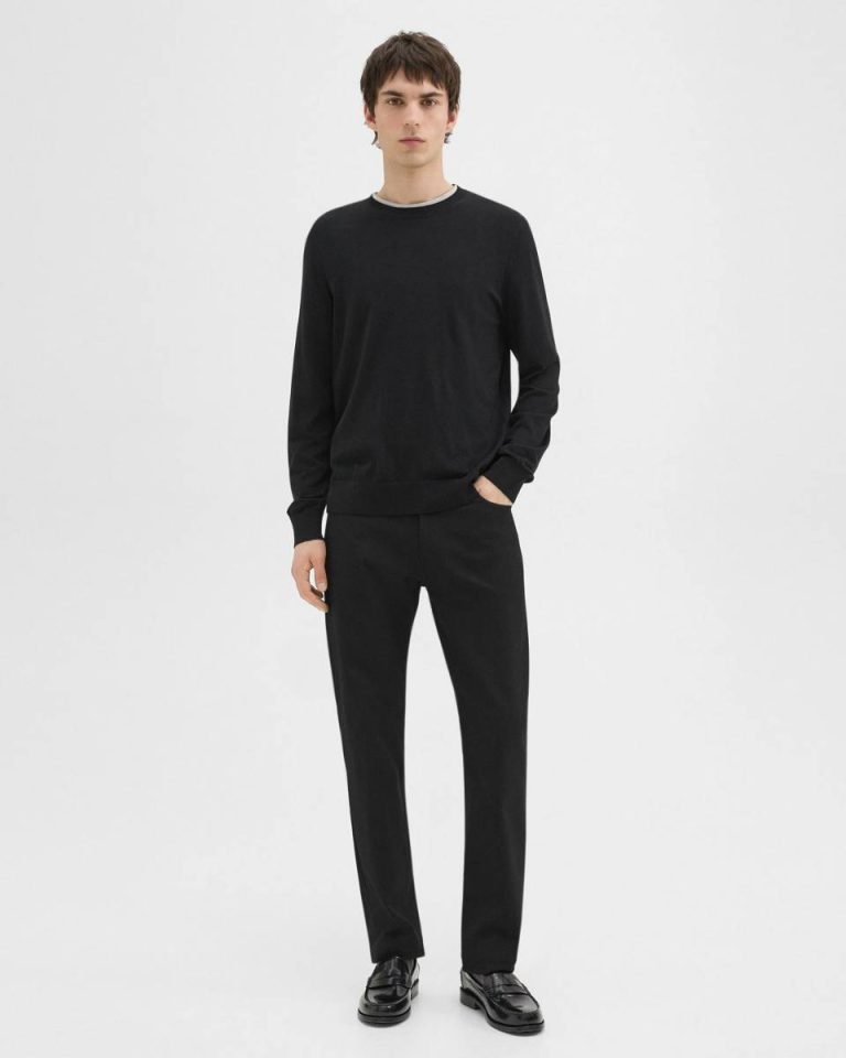 Theory Sweaters + Cardigans Crewneck Sweater In Regal Wool Men Black - 5