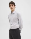 Theory Sylvain Shirt In Good Cotton Warm Grey Shirts Men - 1