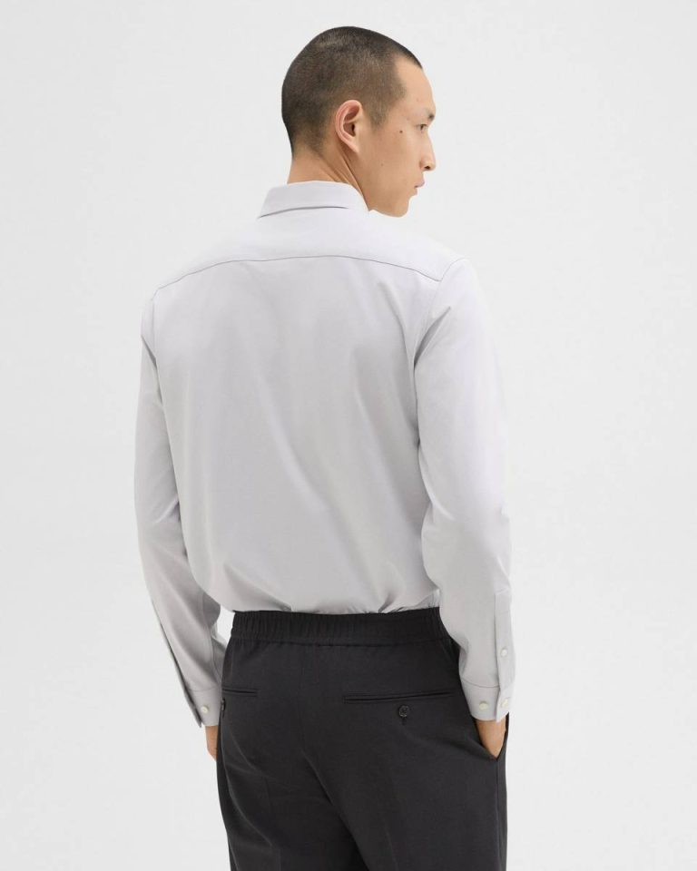Theory Sylvain Shirt In Structure Knit Men Shirts Vapor - 3