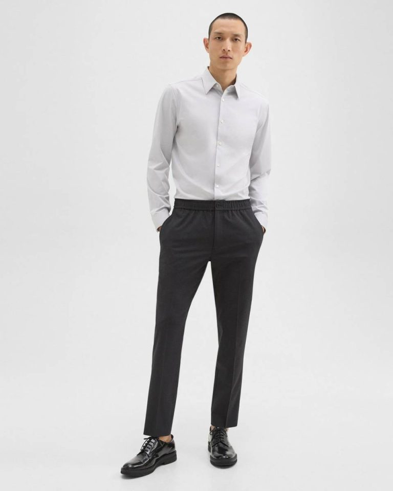 Theory Sylvain Shirt In Structure Knit Men Shirts Vapor - 5