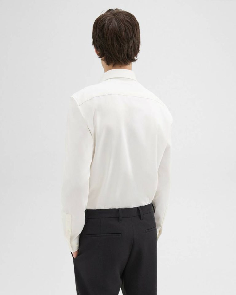 Theory Sylvain Shirt In Structure Knit Shirts White Men - 3
