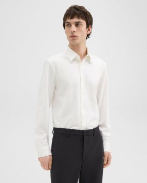 Theory Sylvain Shirt In Structure Knit Shirts White Men - 1