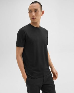 Theory T-Shirts + Polos Men Black Dorian Tee In Active Knit - 1