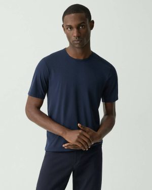 Theory T-Shirts + Polos Men Crewneck Tee In Perform Jersey Baltic - 1