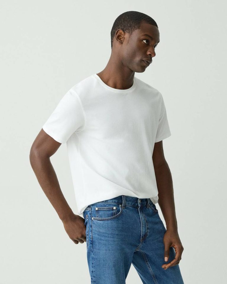 Theory T-Shirts + Polos Precise Tee In Cotton Jersey Men White - 2