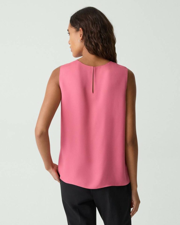 Theory Tops Bright Pink Shell Top In Silk Georgette Women - 3