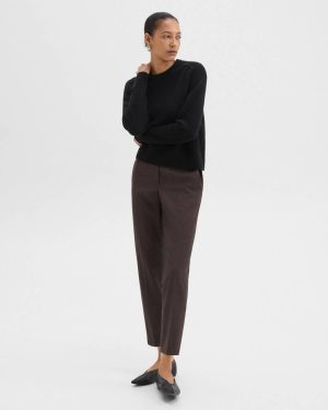 Theory Treeca Pull-On Pant In Sleek Flannel Pants Hickory Melange Women - 1