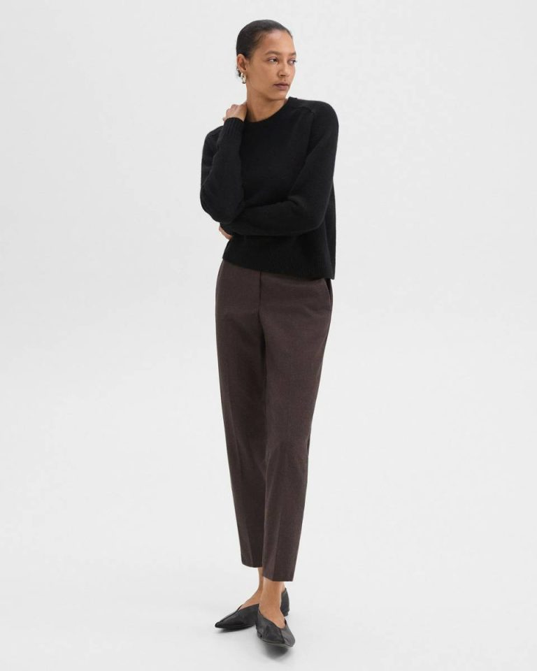Theory Treeca Pull-On Pant In Sleek Flannel Pants Hickory Melange Women - 1