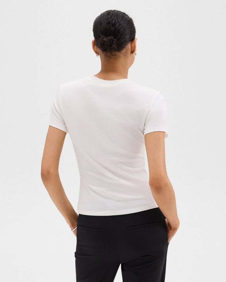 Theory White T-Shirts + Tank Tops Tiny Tee In Organic Cotton Women - 3