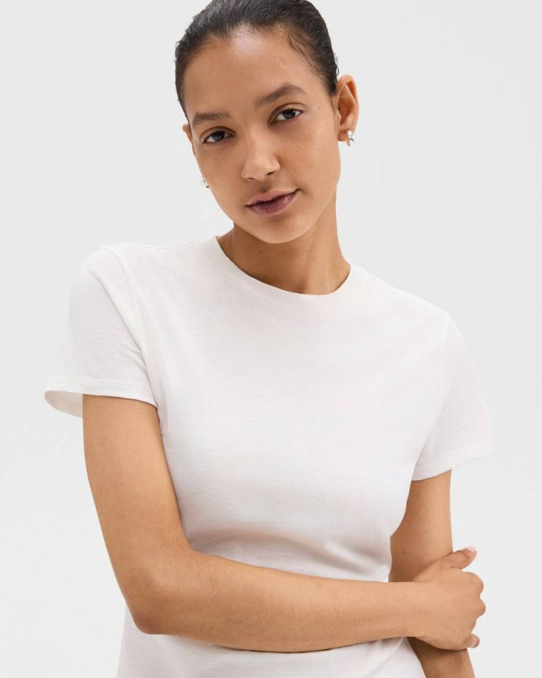 Theory White T-Shirts + Tank Tops Tiny Tee In Organic Cotton Women - 4