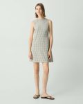 Theory Women Dresses A-Line Mini Dress In Checked Linen-Blend Cream Multi - 1
