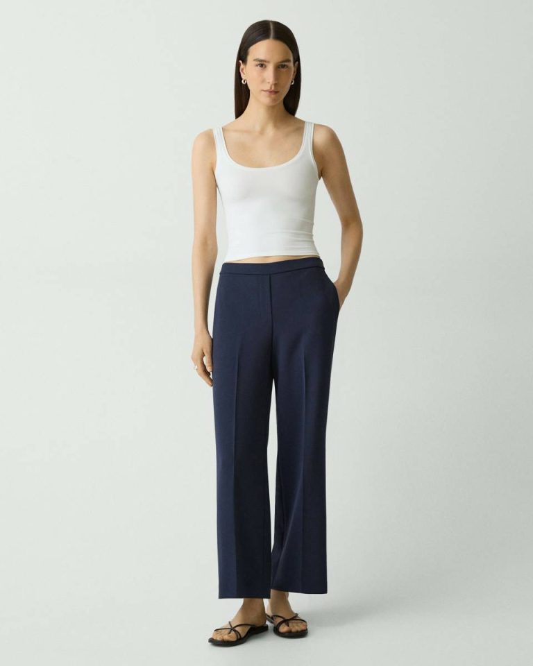 Theory Women Loungewear Cropped Tank Top In Stretch Nylon White - 5