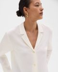 Theory Women Tops Notched Lapel Blouse In Silk Georgette Ivory - 4