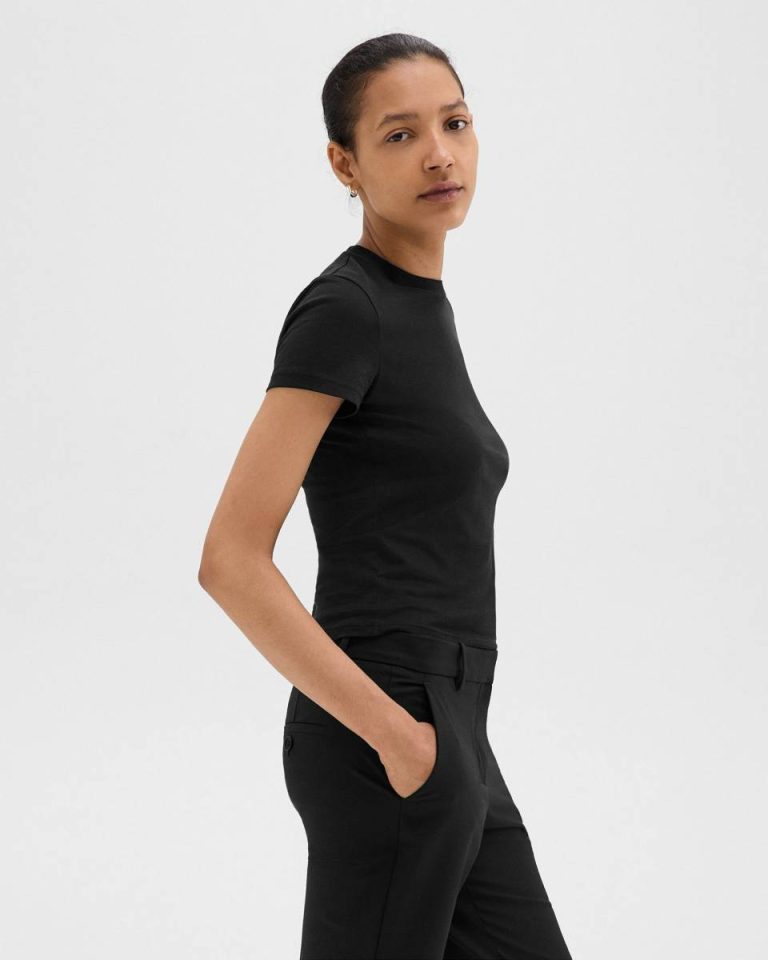 Tiny Tee In Organic Cotton Black T-Shirts + Tank Tops Women Theory - 2
