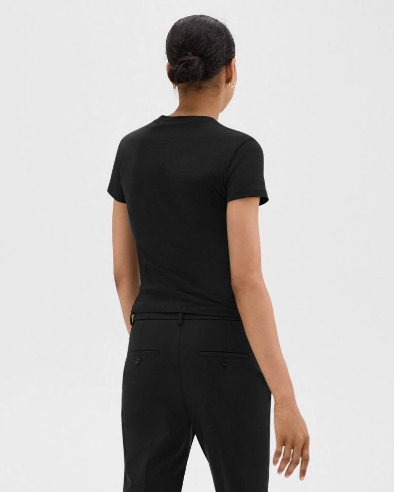 Tiny Tee In Organic Cotton Black T-Shirts + Tank Tops Women Theory - 3