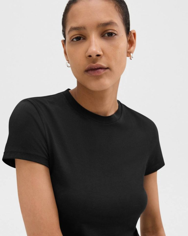 Tiny Tee In Organic Cotton Black T-Shirts + Tank Tops Women Theory - 4