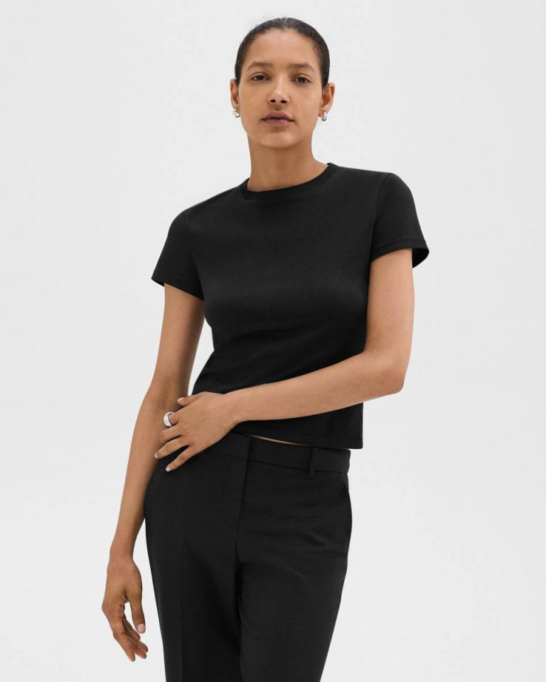 Tiny Tee In Organic Cotton Black T-Shirts + Tank Tops Women Theory - 1