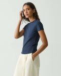 Tiny Tee In Organic Cotton T-Shirts + Tank Tops Women Theory Nocturne Navy - 2