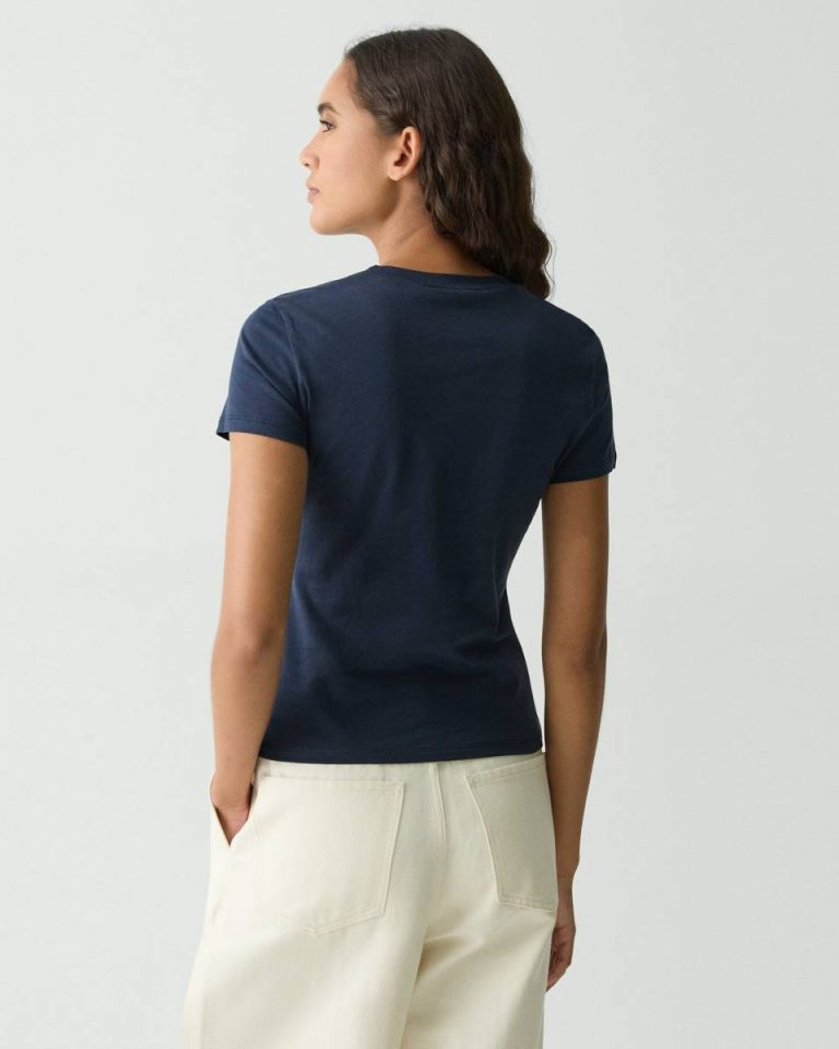 Tiny Tee In Organic Cotton T-Shirts + Tank Tops Women Theory Nocturne Navy - 3
