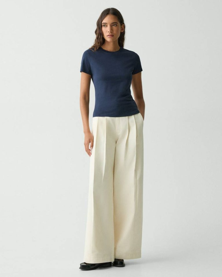 Tiny Tee In Organic Cotton T-Shirts + Tank Tops Women Theory Nocturne Navy - 5