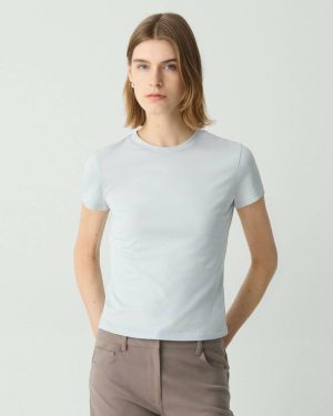 Tiny Tee In Organic Cotton Theory T-Shirts + Tank Tops Pearl Blue Women - 1