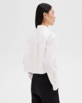 Tops White Women Theory Cropped Shirt In Good Cotton - 3