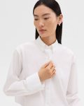 Tops White Women Theory Cropped Shirt In Good Cotton - 4