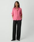 Tops Women Theory Fitted Shirt In Silk Georgette Bright Pink - 5