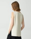 Tops Women Theory V-Neck Blouse In Admiral Crepe Rice - 2
