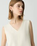 Tops Women Theory V-Neck Blouse In Admiral Crepe Rice - 4
