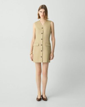 Trench Sleeveless Blazer Dress In Cotton Chino Women Dresses Theory - 1